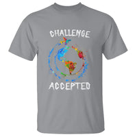 Travel Lover T Shirt Challenge Accepted World Map Traveling - Wonder Print Shop