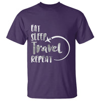 Funny Travelling T Shirt Eat Sleep Travel Repeat - Wonder Print Shop