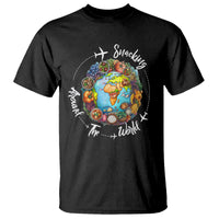 Travel For Food Lover T Shirt Snacking Around The World Traveling - Wonder Print Shop