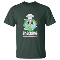 Travel For Food Lover T Shirt Snacking Around The World Traveling - Wonder Print Shop