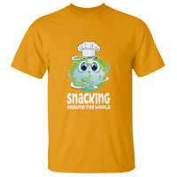 Travel For Food Lover T Shirt Snacking Around The World Traveling - Wonder Print Shop
