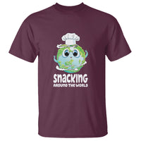 Travel For Food Lover T Shirt Snacking Around The World Traveling - Wonder Print Shop