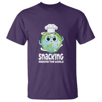 Travel For Food Lover T Shirt Snacking Around The World Traveling - Wonder Print Shop