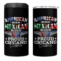 American Born Mexican Blood Proud Chicano Culture Lowrider 4 in 1 Can Cooler Tumbler