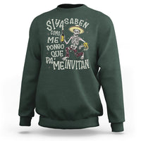 Funny Mexican Drinking Sweatshirt Si ya saben como me pongo pa' que me invitan Drunk Skeleton - Wonder Print Shop
