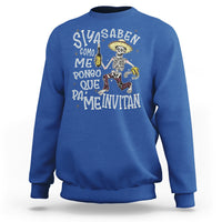 Funny Mexican Drinking Sweatshirt Si ya saben como me pongo pa' que me invitan Drunk Skeleton - Wonder Print Shop