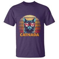 Canadian Cat Lover T Shirt Catnada Retro Cat Canada Flag Sunglass - Wonder Print Shop