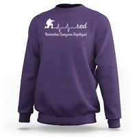 Red Friday Sweatshirt Remember Everyone Deployed Heartbeat - Wonder Print Shop