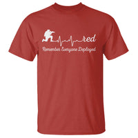 Red Friday T Shirt Remember Everyone Deployed Heartbeat - Wonder Print Shop