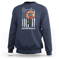 Red Friday Sweatshirt Remember Everyone Deployed American Flag Sunflower - Wonder Print Shop