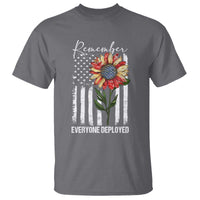 Red Friday T Shirt Remember Everyone Deployed American Flag Sunflower - Wonder Print Shop