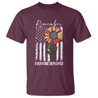 Red Friday T Shirt Remember Everyone Deployed American Flag Sunflower - Wonder Print Shop
