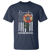 Red Friday T Shirt Remember Everyone Deployed American Flag Sunflower - Wonder Print Shop