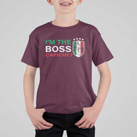 Funny Italian T Shirt For Kid I'm The Boss Capiche