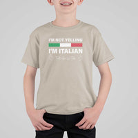 Funny Italian T Shirt For Kid I'm Not Yelling I'm Italian