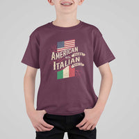 American Grown Italian Roots Patriot T Shirt For Kid