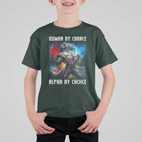 Alpha Wolf T Shirt For Kid Human By Chance Alpha By Choice - Wonder Print Shop