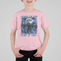 Alpha Wolf T Shirt For Kid Human By Day Sigma By Night - Wonder Print Shop