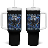 Alpha Wolf Tumbler With Handle Human By Day Sigma By Night