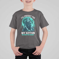 Funny Alpha Wolf T Shirt For Kid I'll Protect You Kitten No Matter What - Wonder Print Shop