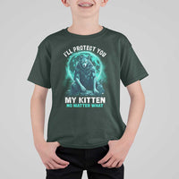 Funny Alpha Wolf T Shirt For Kid I'll Protect You Kitten No Matter What - Wonder Print Shop