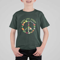 Vegetarian T Shirt For Kid Peace Love Veggies - Wonder Print Shop
