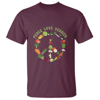 Vegetarian T Shirt Peace Love Veggies - Wonder Print Shop