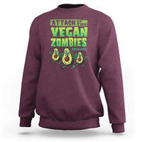 Halloween Vegetarian Sweatshirt Attack of the Vegan Zombies - Wonder Print Shop