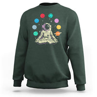Meditating In Outer Space Sweatshirt Astronaut Yoga Meditation Position With Solar System Planets - Wonder Print Shop