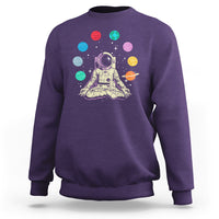 Meditating In Outer Space Sweatshirt Astronaut Yoga Meditation Position With Solar System Planets - Wonder Print Shop