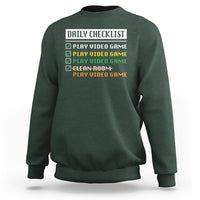 Gamer Sweatshirt Daily Checklist Play Video Game - Wonder Print Shop