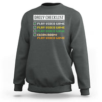 Gamer Sweatshirt Daily Checklist Play Video Game - Wonder Print Shop