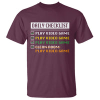 Gamer T Shirt Daily Checklist Play Video Game - Wonder Print Shop