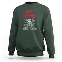 Heavy Metal Sweatshirt Cat Drummer Meowtal Rock Drum Band - Wonder Print Shop