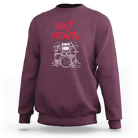 Heavy Metal Sweatshirt Cat Drummer Meowtal Rock Drum Band - Wonder Print Shop