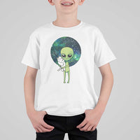 Cute Alien Hugs Cat T Shirt For Kid