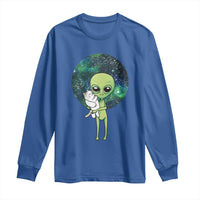 Cute Alien Hugs Cat Long Sleeve Shirt