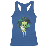 Cute Alien Hugs Cat Racerback Tank Top