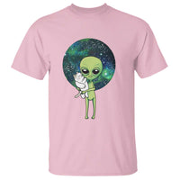 Cute Alien Hugs Cat T Shirt
