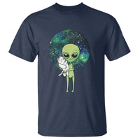 Cute Alien Hugs Cat T Shirt