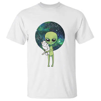 Cute Alien Hugs Cat T Shirt