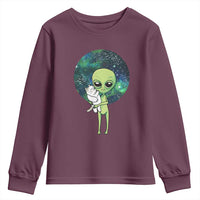 Cute Alien Hugs Cat Youth Sweatshirt