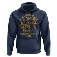 Nakatomi Plaza Christmas Party Hoodie American Patriotic Gold Holly Wreath Machine Gun