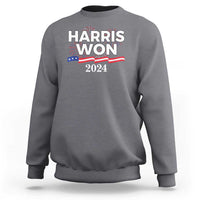 Harris Won 2024 Sweatshirt US President American Firework Patriotic - Wonder Print Shop