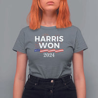 Harris Won 2024 T Shirt For Women US President American Firework Patriotic - Wonder Print Shop