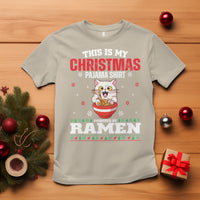 Kawaii Cat Powered By Ramen Christmas Japanese Noodle T Shirt - Wonder Print Shop