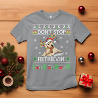 Don't Stop Retrievin Golden Retriever Ugly Christmas T Shirt - Wonder Print Shop