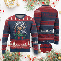 Funny I Run On Coffee And Christmas Cheer Ugly Christmas Sweater - Wonder Print Shop