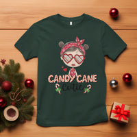 Candy Cane Cutie Christmas Cute Girl Kid Messy Bun T Shirt - Wonder Print Shop