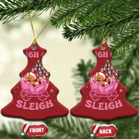 Groovy Gingerbread Sleigh Girl Sleigh Pink Xmas Christmas Ornament - Wonder Print Shop